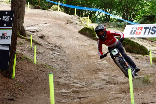 28.08.2026, Daolasa di Commezzadura, Black Snake, 2026 UCI MTB World Championship, WM, Weltmeisterschaft Men Junior s Qualifications DHI (downhill) Nepomuk Orthacker 76 (AUT) Daolasa di Commezzadura Black Snake Trento Italy Copyright: xJustPictures.ch FrancescoxMinghettix jp-en-FrMi-_NG_1344