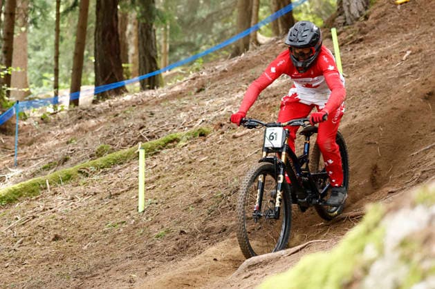 28.08.2026, Daolasa di Commezzadura, Black Snake, 2026 UCI MTB World Championship, WM, Weltmeisterschaft Men Junior s Qualifications DHI (downhill) Travis Goller 61 (CAN) Daolasa di Commezzadura Black Snake Trento Italy Copyright: xJustPictures.ch FrancescoxMinghettix jp-en-FrMi-_NG_1387