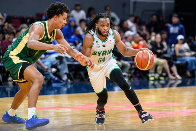 August 28, 2026, Manilla, Manila, Philippines: James JUSTICE Jnr in action for Syria challenged by Australia s Dash DANIELS of Australia. Australia vs Syria in their Group E match of the FIBA Basketball World Cup Qualifiers at the Mall of Asia Arena, Manila, Philippines on Friday 28 August 2026. Manilla Philippines - ZUMAr144 20260828_zap_r144_010 Copyright: xJaynexRussellx