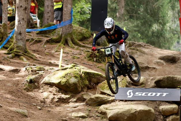 28.08.2026, Daolasa di Commezzadura, Black Snake, 2026 UCI MTB World Championship, WM, Weltmeisterschaft Men Junior s Qualifications DHI (downhill) Enol Torre Martinez 16 (ESP) Daolasa di Commezzadura Black Snake Trento Italy Copyright: xJustPictures.ch FrancescoxMinghettix jp-en-FrMi-_NG_1554