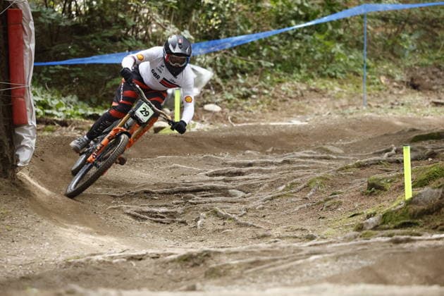 28.08.2026, Daolasa di Commezzadura, Black Snake, 2026 UCI MTB World Championship, WM, Weltmeisterschaft Men Junior s Qualifications DHI (downhill) Nathan De Vaux 29 (GBR) Daolasa di Commezzadura Black Snake Trento Italy Copyright: xJustPictures.ch FrancescoxMinghettix jp-en-FrMi-_NG_1537