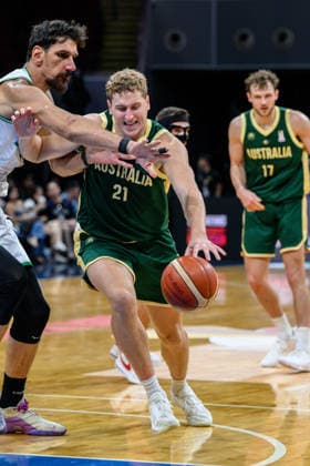 August 28, 2026, Manilla, Manila, Philippines: Australia s Jacob HOLT in action. Australia vs Syria in their Group E match of the FIBA Basketball World Cup Qualifiers at the Mall of Asia Arena, Manila, Philippines on Friday 28 August 2026. Manilla Philippines - ZUMAr144 20260828_zap_r144_023 Copyright: xJaynexRussellx