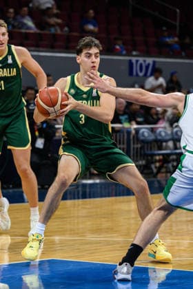 August 28, 2026, Manilla, Manila, Philippines: Australia s Max MACKINNON in action. Australia vs Syria in their Group E match of the FIBA Basketball World Cup Qualifiers at the Mall of Asia Arena, Manila, Philippines on Friday 28 August 2026. FIBA World Cup Basketball Asian Qualifiers  - ZUMAr144 20260828_zap_r144_031 Copyright: xJaynexRussellx