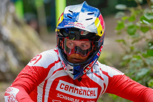 TRENTO, ITALY - AUGUST 28: Valentina Höll from Austria testing the track before the Uci Mountainbike World Championship, WM, Weltmeisterschaft - Women and Men Elite Downhill qualifications at Val di Sole on August 28, 2026 in Trento, Italy. Trento Val di Sole Trento Italy Copyright: xJustPictures.ch FrancescoxMinghettix jp-en-EuSpIm-JP6_FRM_UCIWC_WMNDH_28_Aug_000135