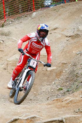 TRENTO, ITALY - AUGUST 28: Valentina Höll from Austria testing the track before the Uci Mountainbike World Championship, WM, Weltmeisterschaft - Women and Men Elite Downhill qualifications at Val di Sole on August 28, 2026 in Trento, Italy. Trento Val di Sole Trento Italy Copyright: xJustPictures.ch FrancescoxMinghettix jp-en-EuSpIm-JP6_FRM_UCIWC_WMNDH_28_Aug_000136