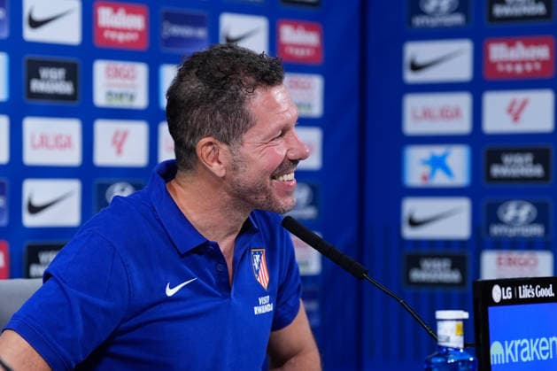 August 28, 2026, Madrid, Madrid, Spain: Diego Pablo Simeone, head coach of Atletico de Madrid, attends his press conference, PK, Pressekonferenz during a training session of Atletico de Madrid ahead the Spanish League, LaLiga EA Sports, match against Sevilla FC at Ciudad Deportiva Wanda Atletico de Madrid on August 28, 2026, in Madrid, Spain. Atletico De Madrid Training Session And Press Conference - Laliga Ea Sports - ZUMAa181 20260828_zaa_a181_052 Copyright: xDennisxAgyemanx