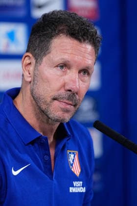 August 28, 2026, Madrid, Madrid, Spain: Diego Pablo Simeone, head coach of Atletico de Madrid, attends his press conference, PK, Pressekonferenz during a training session of Atletico de Madrid ahead the Spanish League, LaLiga EA Sports, match against Sevilla FC at Ciudad Deportiva Wanda Atletico de Madrid on August 28, 2026, in Madrid, Spain. Atletico De Madrid Training Session And Press Conference - Laliga Ea Sports - ZUMAa181 20260828_zaa_a181_054 Copyright: xDennisxAgyemanx