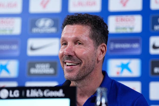 August 28, 2026, Madrid, Madrid, Spain: Diego Pablo Simeone, head coach of Atletico de Madrid, attends his press conference, PK, Pressekonferenz during a training session of Atletico de Madrid ahead the Spanish League, LaLiga EA Sports, match against Sevilla FC at Ciudad Deportiva Wanda Atletico de Madrid on August 28, 2026, in Madrid, Spain. Atletico De Madrid Training Session And Press Conference - Laliga Ea Sports - ZUMAa181 20260828_zaa_a181_060 Copyright: xDennisxAgyemanx