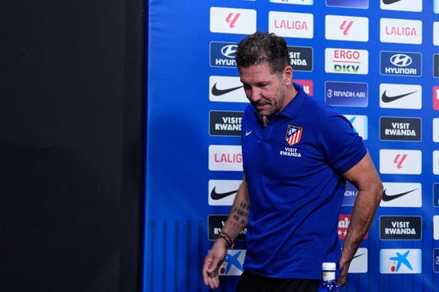 August 28, 2026, Madrid, Madrid, Spain: Diego Pablo Simeone, head coach of Atletico de Madrid, attends his press conference, PK, Pressekonferenz during a training session of Atletico de Madrid ahead the Spanish League, LaLiga EA Sports, match against Sevilla FC at Ciudad Deportiva Wanda Atletico de Madrid on August 28, 2026, in Madrid, Spain. Atletico De Madrid Training Session And Press Conference - Laliga Ea Sports - ZUMAa181 20260828_zaa_a181_063 Copyright: xDennisxAgyemanx
