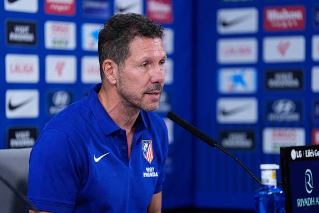 August 28, 2026, Madrid, Madrid, Spain: Diego Pablo Simeone, head coach of Atletico de Madrid, attends his press conference, PK, Pressekonferenz during a training session of Atletico de Madrid ahead the Spanish League, LaLiga EA Sports, match against Sevilla FC at Ciudad Deportiva Wanda Atletico de Madrid on August 28, 2026, in Madrid, Spain. Atletico De Madrid Training Session And Press Conference - Laliga Ea Sports - ZUMAa181 20260828_zaa_a181_068 Copyright: xDennisxAgyemanx
