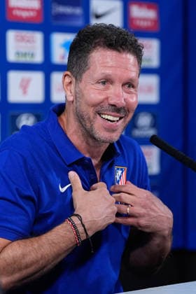 August 28, 2026, Madrid, Madrid, Spain: Diego Pablo Simeone, head coach of Atletico de Madrid, attends his press conference, PK, Pressekonferenz during a training session of Atletico de Madrid ahead the Spanish League, LaLiga EA Sports, match against Sevilla FC at Ciudad Deportiva Wanda Atletico de Madrid on August 28, 2026, in Madrid, Spain. Atletico De Madrid Training Session And Press Conference - Laliga Ea Sports - ZUMAa181 20260828_zaa_a181_070 Copyright: xDennisxAgyemanx