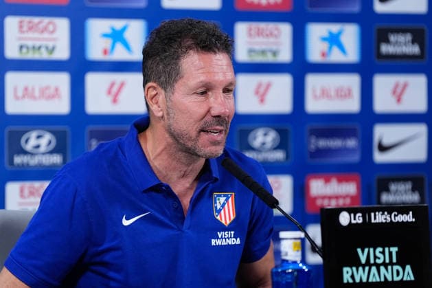August 28, 2026, Madrid, Madrid, Spain: Diego Pablo Simeone, head coach of Atletico de Madrid, attends his press conference, PK, Pressekonferenz during a training session of Atletico de Madrid ahead the Spanish League, LaLiga EA Sports, match against Sevilla FC at Ciudad Deportiva Wanda Atletico de Madrid on August 28, 2026, in Madrid, Spain. Atletico De Madrid Training Session And Press Conference - Laliga Ea Sports - ZUMAa181 20260828_zaa_a181_074 Copyright: xDennisxAgyemanx