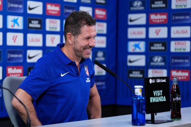 August 28, 2026, Madrid, Madrid, Spain: Diego Pablo Simeone, head coach of Atletico de Madrid, attends his press conference, PK, Pressekonferenz during a training session of Atletico de Madrid ahead the Spanish League, LaLiga EA Sports, match against Sevilla FC at Ciudad Deportiva Wanda Atletico de Madrid on August 28, 2026, in Madrid, Spain. Atletico De Madrid Training Session And Press Conference - Laliga Ea Sports - ZUMAa181 20260828_zaa_a181_088 Copyright: xDennisxAgyemanx