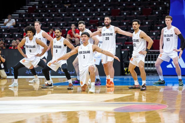 FIBA Basketball World Cup Asian Qualifier Group E Team New Zealand perform a haka during the FIBA Basketball World Cup Asian Qualifier Group E game between Iran and New Zealand in Manila, Philippines on August 28, 2026 MANILA PHILIPPINES  Copyright: xMatrixxImages MarkxCristinox