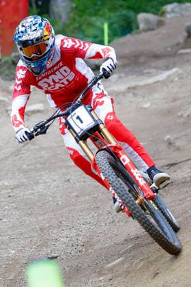 TRENTO, ITALY - AUGUST 28: Jackson Goldstone from Canada on his last training ahead the Uci Mountainbike World Championship, WM, Weltmeisterschaft - Women and Men Elite Downhill qualifications at Val di Sole on August 28, 2026 in Trento, Italy. Trento Val di Sole Trento Italy Copyright: xJustPictures.ch FrancescoxMinghettix jp-en-EuSpIm-JP6_FRM_UCIWC_WMNDH_28_Aug_000161