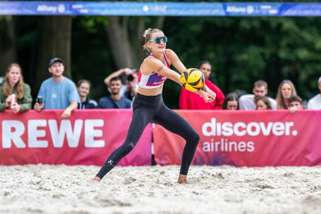 RECORD DATE NOT STATED German Beach Championship - Deutsche Beachvolleyball Meisterschaft Dortmund, Germany 28.08.2026 DORTMUND, GERMANY - AUGUST 28: Emma Gangey (Player 1, Hauptstadt Beacher) during the German Beach Championship - Deutsche Beachvolleyball Meisterschaft at Dortmund on August 28, 2026 in Dortmund, Germany. Copyright: xBEAUTIFULxSPORTS PeterxWeberx