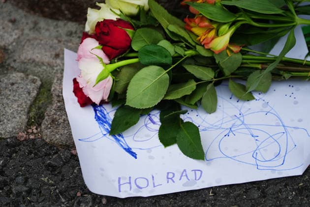 OSLO, NORWAY 20260828 Norwegians leave greetings and flowers at the Royal Palace in Oslo after the news that Norway s King Harald has died. OSLO NORWAY x9200x