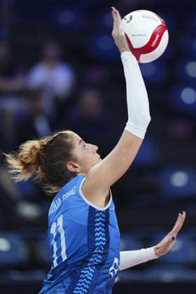 Slovenia v Hungary - CEV EuroVolley 2026 ISTANBUL, TURKIYE - AUGUST 28: Mirt Velikonja Grbac (11) of Slovenia in action during the CEV EuroVolley 2026 Women Group A match between Slovenia and Hungary at Sinan Erdem Dome in Istanbul, Turkiye on August 28, 2026. Bunyamin Celik Anadolu Istanbul Turkey. Editorial use only. Please get in touch for any other usage.  Copyright: x2026xAnadoluxBunyaminxCelikx