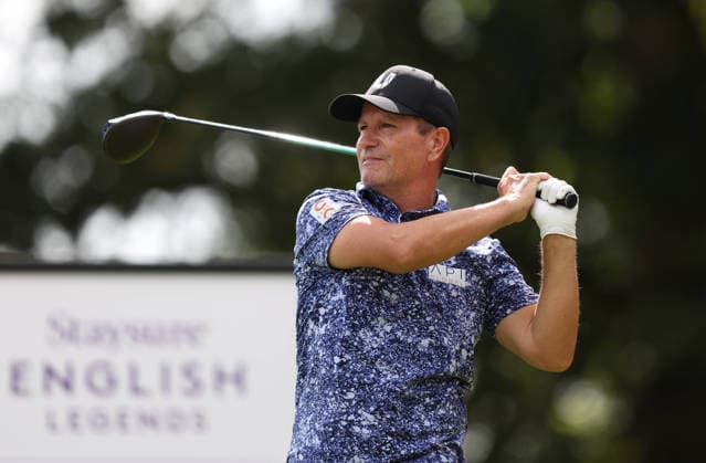 Legends Tour - Staysure English Legends Golf Tournament Day 1 KENT, ENGLAND, AUGUST 28: Steve Webster of England tee’s off during Day 1 of the Staysure English Legends Golf tournament event on The Staysure Legends Tour at Chart Hills Golf Course, Kent on 28 August. (Photo by Daniel Weir) Kent Chart Hills Golf Course United Kingdom Copyright: xDanielxWeir SportsxPressxPhotox Sportspressphoto_SPR217914