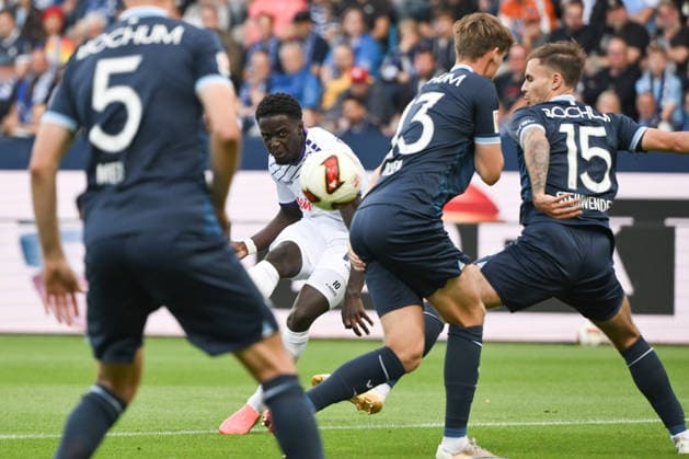 Ismail Badjie (VfL Osnabrück) erzielt mit diesem Schuss das Tor zum 0:1 28.08.2026, Fussball 2. Bundesliga, Saison 2026 2027, 3. Spieltag, VfL Bochum - VfL Osnabrück DFL regulations prohibit any use of photographs as image sequences and or quasi-video Bochum Vonovia Ruhrstadion Nordrhein Westfalen Deutschland *** Ismail Badjie of VfL Osnabrück scores the goal to make it 0–1 with this shot on August 28, 2026, Soccer 2. Bundesliga, 2026–2027 season, Matchday 3, VfL Bochum vs. VfL Osnabrück. DFL regulations prohibit any use of photographs as image sequences and or quasi-video. Bochum, Vonovia Ruhrstadion, North Rhine-Westphalia, Germany Team2