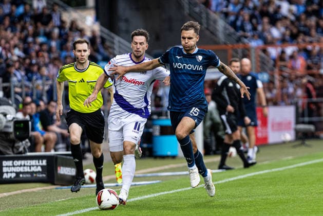2.Fußball Bundesliga: VfL Bochum 1848 - VfL Osnabrück; 28.08.2026 Robin Meißner (VfL Osnabrück, 11), Michael Steinwender (VfL Bochum 1848, 15) 2.Fußball Bundesliga: VfL Bochum 1848 - VfL Osnabrück; Ruhrstadion, Bochum; 28.08.2026 DFL regulations prohibit any use of photographs as image sequences and or quasi video. *** 2nd Bundesliga VfL Bochum 1848 vs. VfL Osnabrück August 28, 2026 Robin Meißner, VfL Osnabrück, 11, Michael Steinwender, VfL Bochum 1848, 15 2 German Bundesliga VfL Bochum 1848 vs. VfL Osnabrück, Ruhrstadion, Bochum, August 28, 2026. DFL regulations prohibit any use of photographs as image sequences and or quasi-video Copyright: xBEAUTIFULxSPORTS Buriakovx