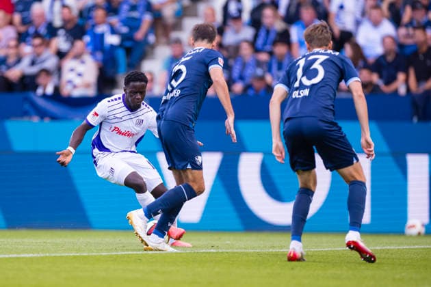 28.08.2026, Fussball, 3. Spieltag der 2. Bundesliga, VfL Bochum 1848 - VfL Osnabrück. Ismail Badjie (VfL Osnabrück) auf trifft zum 0:1. Bochum Vonovia Ruhrstadion NRW Deutschland xRHR-FOTO DEx *** August 28, 2026, Soccer, Matchday 3 of the 2. Bundesliga, VfL Bochum 1848 vs. VfL Osnabrück; Ismail Badjie of VfL Osnabrück scores to make it 0–1 against Bochum at Vonovia Ruhrstadion, North Rhine-Westphalia, Germany; xRHR PHOTO DEx Copyright: DennisxEwert RHR-FOTOx RHR-FOTO DE