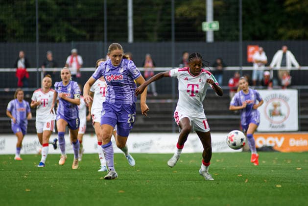 COLOGNE, GERMANY - 28 AUGUST, 2026: Jonna van de Velde, Lydia Andrade - The football match 1. FC Koeln v TSG 1899 Hoffenheim - Google Pixel Frauen-Bundesliga at Franz-Kremer-Stadion.  Copyright: xVitaliixKliuievx