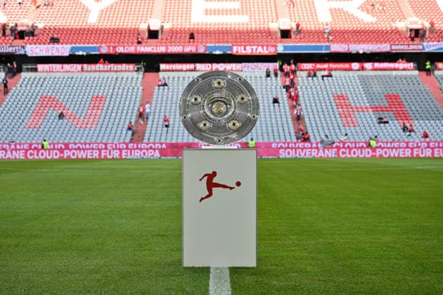 MUNICH, GERMANY - 28. AUGUST: Meisterschale before the Bundesliga Match between FC Bayern Munich vs. VfB Stuttgart at Matchday 1 at Allianz Arena Copyright: xBEAUTIFULxSPORTS Goldbergx