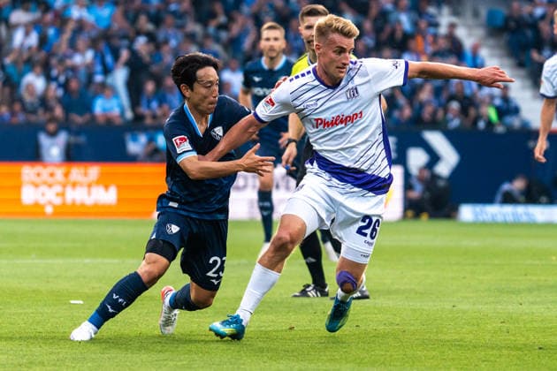 Deutschland: 2. Bundesliga 2026 2027 3. Spieltag, VfL Bochum vs. VfL Osnabrück Freitag, 28.08.2026 Vonovia Ruhr Stadion, Nordrhein-Westfalen. Fridolin Wagner Koji Miyoshi (VfL Bochum, 23) *** Germany 2. Bundesliga 2026–2027, Matchday 3: VfL Bochum vs. VfL Osnabrück, Friday, August 28, 2026, Vonovia Ruhr Stadium, North Rhine-Westphalia, Fridolin Wagner, Koji Miyoshi, VfL Bochum, 23 Copyright: xCelinaxLeiersx