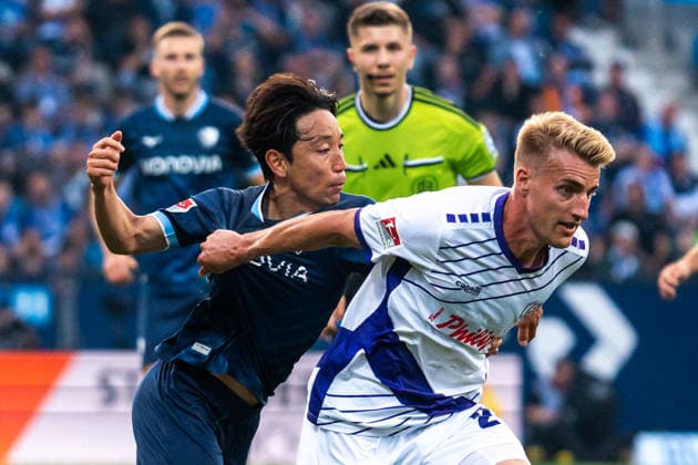 Deutschland: 2. Bundesliga 2026 2027 3. Spieltag, VfL Bochum vs. VfL Osnabrück Freitag, 28.08.2026 Vonovia Ruhr Stadion, Nordrhein-Westfalen. Fridolin Wagner Koji Miyoshi (VfL Bochum, 23) Zweikampf Duell *** Germany 2. Bundesliga 2026–2027, Matchday 3, VfL Bochum vs. VfL Osnabrück Friday, August 28, 2026 Vonovia Ruhr Stadium, North Rhine-Westphalia Fridolin Wagner Koji Miyoshi VfL Bochum, 23 Tackle Duels Copyright: xCelinaxLeiersx