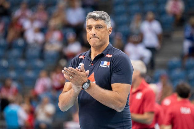 United States V France - XXIII Memorial Of Hubert Jerzy Wagner 2026. Andrea Giani, head coach of the France national team, Nationalteam is seen during a volleyball match between the United States and France at the Tauron Arena in Krakow, Poland, on August 28, 2026. The match is part of the XXIII Memorial of Hubert Jerzy Wagner, an International Friendly, Länderspiel, Nationalmannschaft tournament in Cracow. Krakow Poland  Copyright: xMarcinxGolbax originalFilename:golba-unitedst260828_npnXF.jpg