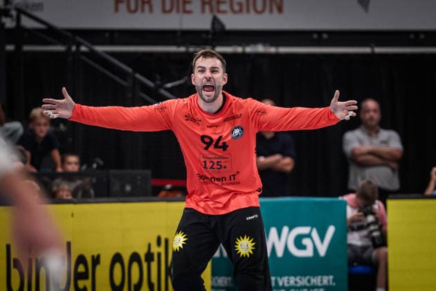 Kristian van der Merwe (Bergischer HC, 94) - sichtlich enttaeuscht ueber Spielverlauf, Schrei GER, TVB Stuttgart - Bergischer HC, Opel HBL, Handball, Bundesliga, 1. Spieltag, Spielzeit 2026 2027, 28.08.2026 GER, TVB Stuttgart - Bergischer HC, Opel HBL, Handball, Bundesliga, 1. Spieltag, Spielzeit 2026 2027, 28.08.2026 Stuttgart Copyright: xSandyxDinkelackerx EP_SDR