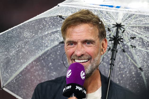 Juergen Klopp (Bundestrainer) beim Interview vor dem Spiel, lacht, Emotionen, GER, FC Bayern Muenchen vs. VfB Stuttgart, Fussball, Bundesliga, 1. Spieltag, Saison 2026 2027, 28.08.2026, DFL DFB REGULATIONS PROHIBIT ANY USE OF PHOTOGRAPHS as IMAGE SEQUENCES and or QUASI-VIDEO, GER, FC Bayern Muenchen vs. VfB Stuttgart, Fussball, Bundesliga, 1. Spieltag, Saison 2026 2027, 28.08.2026 Muenchen *** Jürgen Klopp, German national team coach, during a pre-game interview; laughing; emotions; GER; FC Bayern Munich vs. VfB Stuttgart; soccer; Bundesliga; Matchday 1; 2026–2027 season; August 28, 2026; DFL and DFB regulations prohibit any use of photographs as image sequences and or quasi-video, GER, FC Bayern Munich vs. VfB Stuttgart, soccer, Bundesliga, Matchday 1, 2026–2027 season, August 28, 2026, Munich Copyright: xEibner-Pressefoto JennixMaulx EP_JML