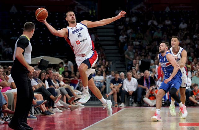 Serbia v Iceland, Group J, FIBA Basketball world cup European qualifiers Belgrade, Serbia. 28th August, 2026. Serbia s Nikola Jokic during the FIBA basketball World cup 2027 European qualifiers basketball match between Serbia and Iceland on August 28, 2026 in Belgrade, Serbia. Belgrade Serbia Copyright: xPedjaxMilosavljevicx x