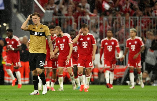 Jeltsch Finn nach 1-0 , FC Bayern München-VfB Stuttgart , Bundesliga , , Fußball , in der Allianz Arena Stadion in München , Bayern , Deutschland . August 28 , 2026 . Photo by: Davide Elias IPA Photo Pressefoto DENL Copyright: xDavidexEliasx