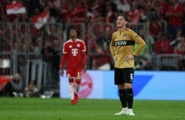 Stiller nach 1-0 , FC Bayern München-VfB Stuttgart , Bundesliga , , Fußball , in der Allianz Arena Stadion in München , Bayern , Deutschland . August 28 , 2026 . Photo by: Davide Elias IPA Photo Pressefoto DENL Copyright: xDavidexEliasx