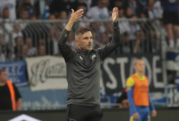 Trainer Stefan Leitl (Hertha BSC Berlin) Fussball, Herren, Saison 2026 2027 2.BL, Eintracht Stadion, Eintracht Braunschweig gegen Hertha BSC Berlin, 3-5 DFL REGULATIONS PROHIBIT ANY USE OF PHOTOGRAPHS AS IMAGE SEQUENCES AND OR QUASI-VIDEO. *** Coach Stefan Leitl, Hertha BSC Berlin Soccer, Men s Team, 2026–2027 season, 2. Bundesliga, Eintracht Stadium, Eintracht Braunschweig vs. Hertha BSC Berlin, 3–5. DFL regulations prohibit any use of photographs as image sequences and or quasi-video.