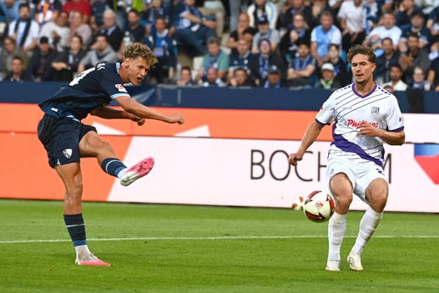 Mats PANNEWIG (BO) Torsschuss, Torchance, Aktion, Einzelaktion Fussball 2. Bundesliga, 3. Spieltag, VfL Bochum (BO) - VfL Osnabrueck (OS) 0-1 am 28.08.2026 im Vonovia Ruhrstadion Bochum Deutschland. DFL regulations prohibit any use of photographs as image sequences and or quasi-video Â *** Mats PANNEWIG BO Shot on goal, scoring chance, play, individual play, Soccer, 2. Bundesliga, Matchday 3, VfL Bochum BO vs. VfL Osnabrück OS 0–1 on August 28, 2026, at the Vonovia Ruhrstadion in Bochum, Germany. DFL regulations prohibit any use of photographs as image sequences and or quasi-video.