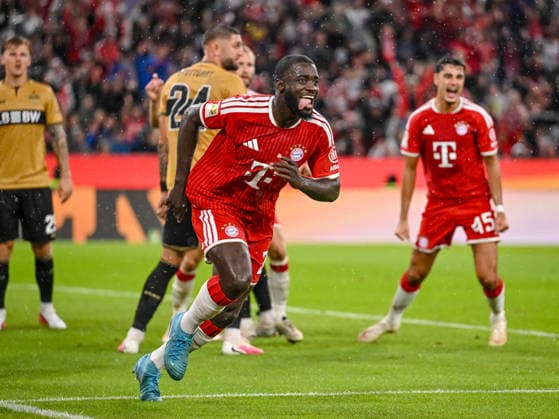 Dayot Upamecano (FC Bayern Muenchen) Torjubel, jubelt nach seinem treffer zum 1:0 waehrend des spiels der 1. Bundesliga zwischen FC Bayern Muenchen und VfB Stuttgart, Allianz Arena am 28. August 2026 in Muenchen, Deutschland. (Foto von Harry Langer DeFodi Images) +++ Dayot Upamecano (FC Bayern Muenchen) celebrates after scoring his team s first goal during the Bundesliga match between FC Bayern Muenchen and VfB Stuttgart at Allianz Arena on August 28, 2026 in Munich, Germany. (Photo by Harry Langer DeFodi Images) DFB DFL REGULATIONS PROHIBIT ANY USE OF PHOTOGRAPHS AS IMAGE SEQUENCES AND OR QUASI-VIDEO. (Photo by Harry Langer DeFodi Images) DFB DFL REGULATIONS PROHIBIT ANY USE OF PHOTOGRAPHS AS IMAGE SEQUENCES AND OR QUASI-VIDEO. - *** Dayot Upamecano of FC Bayern Munich celebrates after scoring his team s first goal, making the score 1–0, during the Bundesliga match between FC Bayern Munich and VfB Stuttgart, Allianz Arena on August 28, 2026, in Munich, Germany. Photo by Harry Langer, DeFodi Images. Dayot Upamecano of FC Bayern Munich celebrates after scoring his team’s first goal during the Bundesliga match between FC Bayern Munich and VfB Stuttgart at Allianz Arena on August 28, 2026 in Munich, Germany. Photo by Harry Langer, DeFodi Images. DFB and DFL regulations prohibit any use of photographs as image sequences and or quasi-video. Photo by Harry Langer, DeFodi Images. DFB and DFL regulations prohibit any use of photographs as imSEQUENCES AND OR QUASI-VIDEO