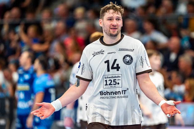 OPEL Handball Bundesliga: TVB Stuttgart vs. Bergischer HC; 28.08.2026 Stuttgart, GERMANY - 28. August 2026: Gerdas Babarskas (Bergischer HC, 14). während dem Match zwischen dem TVB Stuttgart und dem Bergischer HC am 1. Spieltag der OPEL Handball Bundesliga in der Porsche-Arena. Copyright: xBEAUTIFULxSPORTS Steinx