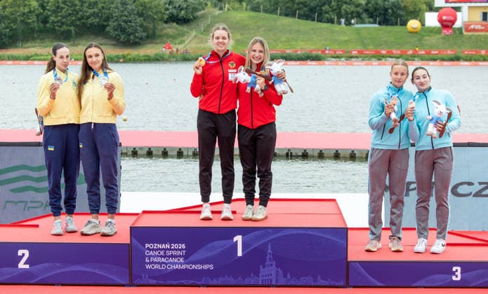 ICF Canoe Sprint and Paracanoe World Championships Liudmyla Luzan, Anastasiia Rybachok, Maike Jakob, Carlotta Loske, Anhelina Bardanouskaya, Inna Nedelkina during ICF Canoe Sprint and Paracanoe World Championships in Poznan, Poland, on August 28, 2026 Poznan Poland  Copyright: xFotoxOlimpikx originalFilename:jastrzebowski-icfcanoe260826_npzAj.jpg