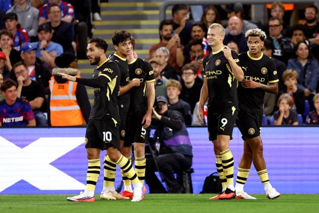 Crystal Palace v Manchester City 28 August 2026, London - Premier League Football - Crystal Palace v Manchester City - Erling Haaland of Manchester City celebrates the opening goal of the match - Photo: Jacques Feeney Offside. London UK Copyright: xJacquesxFeeneyx xOffsidexOffside