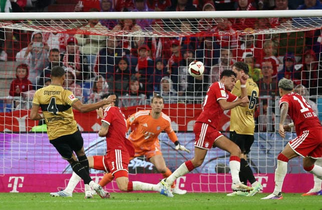 Vagnoman Josha Tor 1-1 , FC Bayern München-VfB Stuttgart , Bundesliga , , Fußball , in der Allianz Arena Stadion in München , Bayern , Deutschland . August 28 , 2026 . Photo by: Davide Elias IPA Photo Pressefoto DENL Copyright: xDavidexEliasx