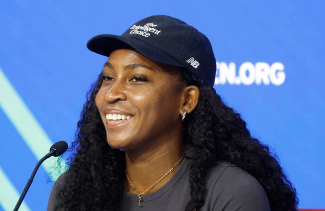 Coco Gauff speaks at a press conference, PK, Pressekonferenz at the 2026 US Open Tennis Championship at the USTA Billie Jean King National Tennis Center in New York City on Friday, August 28, 2026.  NYP20260828132 JOHNxANGELILLO