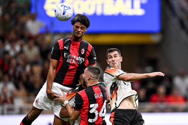 Cm Milano 28 08 2026 - campionato di calcio serie A Milan-Venezia foto Cristiano Mazzi Image nella foto: Koni De Winter-Mario Gila-Bartol Franjic 