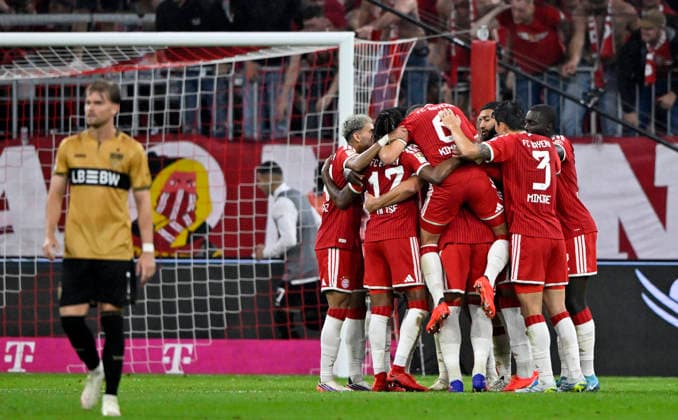 TOR zum 4:1 Michael Olise FC Bayern Muenchen FCB (17) wegen Abseits aberkannt Torjubel Maximilian Mittelstaedt VfB Stuttgart (07) enttaeuscht FC Bayern Muenchen FCB vs VfB Stuttgart 28.08.2026 DFL REGULATIONS PROHIBIT ANY USE OF PHOTOGRAPHS AS IMAGE SEQUENCES AND OR QUASI-VIDEO FC Bayern Muenchen FCB vs VfB Stuttgart *** GOAL: 4-1 Michael Olise, FC Bayern Munich (FCB), 17, disallowed for offside; Maximilian Mittelstaedt, VfB Stuttgart 07, disappointed; FC Bayern Munich (FCB) vs. VfB Stuttgart, August 28, 2026; DFL REGULATIONS PROHIBIT ANY USE OF PHOTOGRAPHS AS IMAGE SEQUENCES AND OR QUASI-VIDEO FC Bayern Munich (FCB) vs. VfB Stuttgart