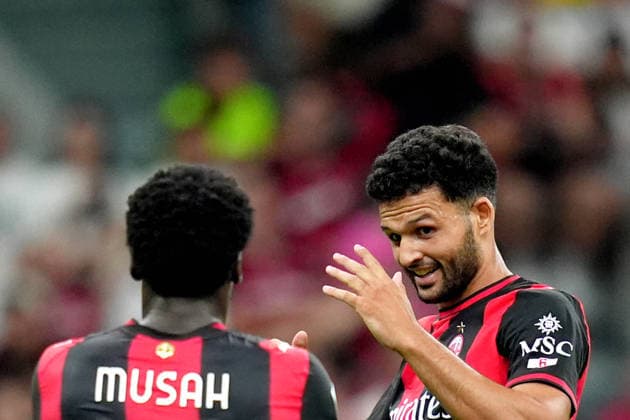 AC Milan™s Goncalo Ramos , AC Milan™s AC Milan™s Yunus Musah during the Serie A soccer match between Ac Milan and Venezia at the San Siro Stadium in Milan, north Italy - Friday August 28 , 2026. - Soccer  Copyright: xSpada LaPressex