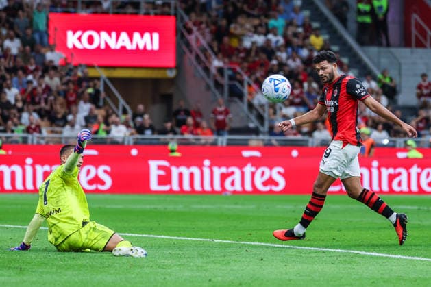 Goncalo Ramos of AC Milan seen in action during Serie A 2026 27 football match between AC Milan and Venezia FC Italy Copyright: xBEAUTIFULxSPORTS Carabellix