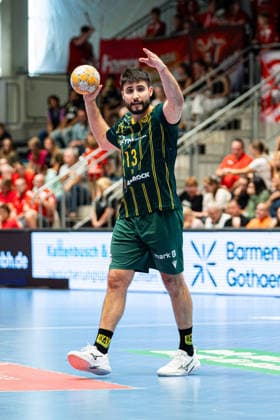 Hamm, Deutschland 28. August 2026: 2. HBL - 2026 2027 - Sp. 1 - ASV Hamm-Westfalen gegen VfL Eintracht Hagen Im Bild: Juan de la Pena (Hagen) gestikuliert auf dem Spielfeld. WESTPRESS Arena Nordrhein Westfalen Copyright: xFotostandx xKruczynskix