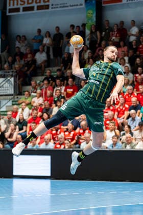 Hamm, Deutschland 28. August 2026: 2. HBL - 2026 2027 - Sp. 1 - ASV Hamm-Westfalen gegen VfL Eintracht Hagen Im Bild: Josip Jukic (Hagen) mit Ball, WESTPRESS Arena Nordrhein Westfalen Copyright: xFotostandx xKruczynskix
